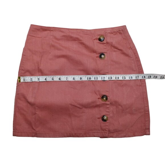 Topshop Asymmetrical Button Skirt With Pockets in Dusty Rose, size Small - Picture 6 of 11